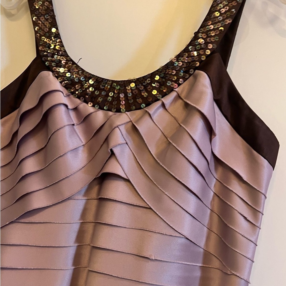 Adrianna Papell Purple Pleated Embellished Cocktail Mini Dress - Picture 4 of 6